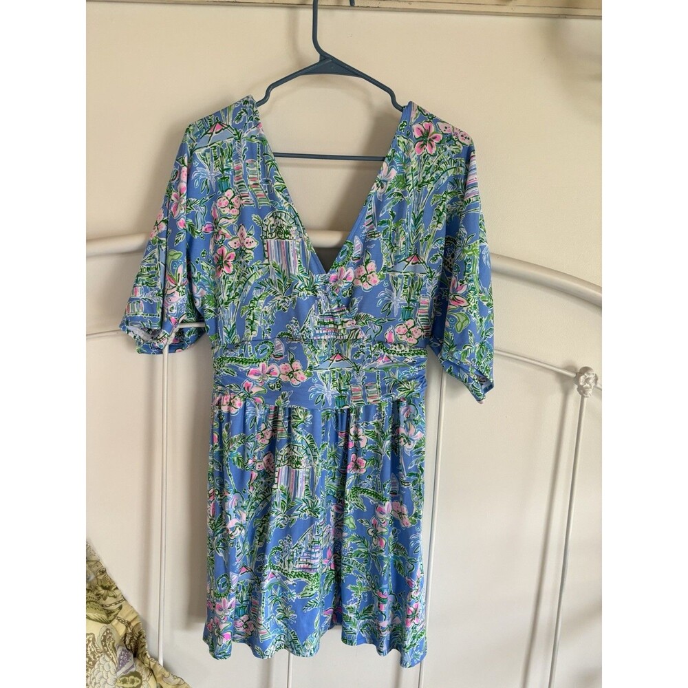 Lilly Pulitzer Parigi Floral Skort Romper in Boca Blue Beneath Bougainville MED - Picture 4 of 8